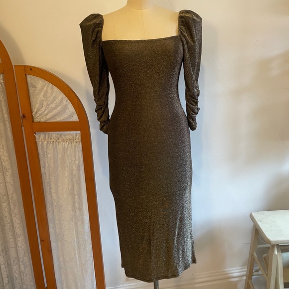 Reformation BRONZE Rahm Dress NWOT - Picture 14 of 15